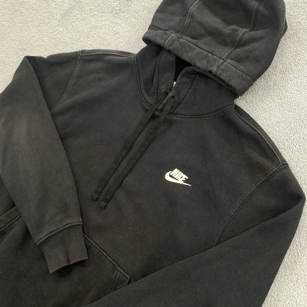 Nike Hoodie Mens Small Black Sportswear Club Fleece Pullover BV2654-010